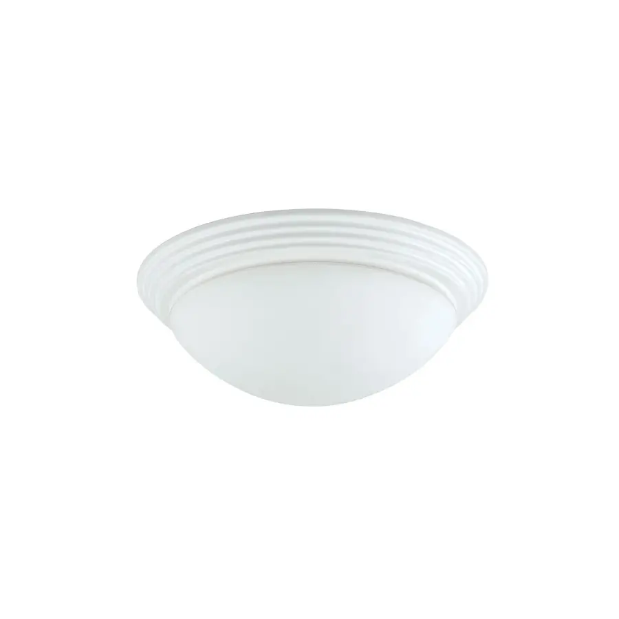14" White Flush Mount Ceiling Light with Glass Dome