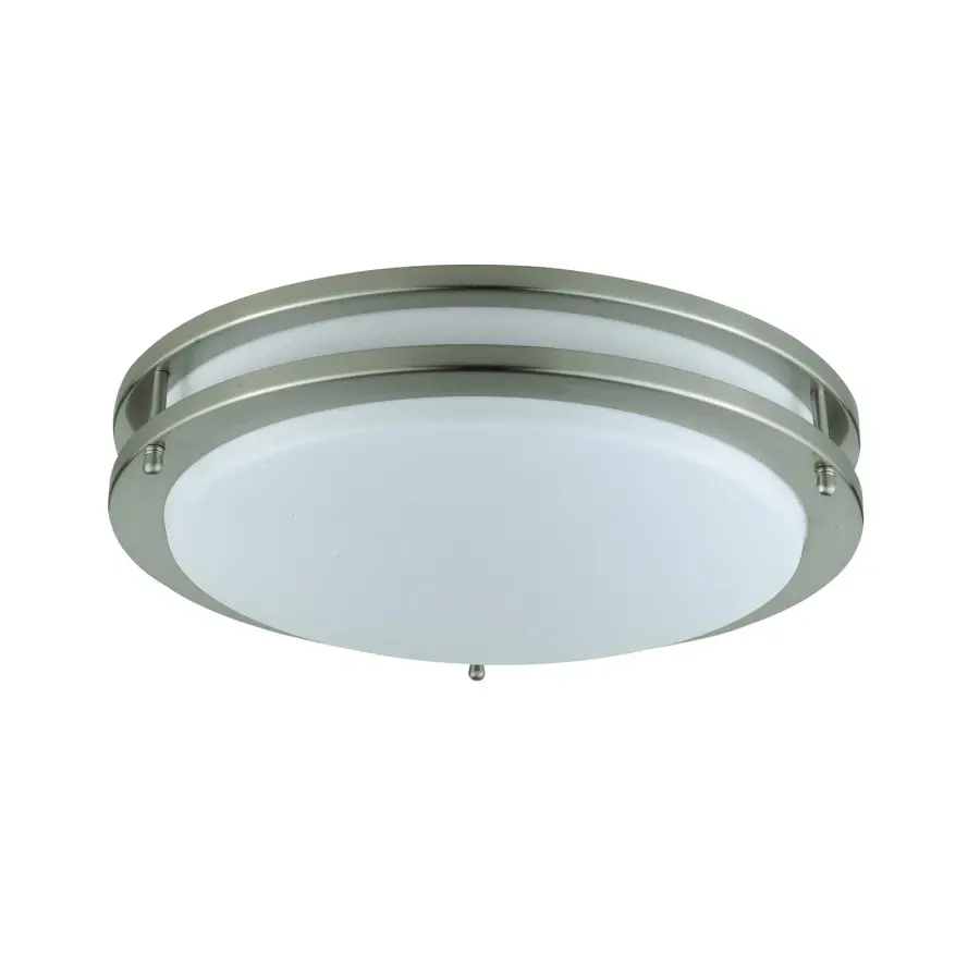 14" Brushed Steel Flush Mount Ceiling Light - Image 2
