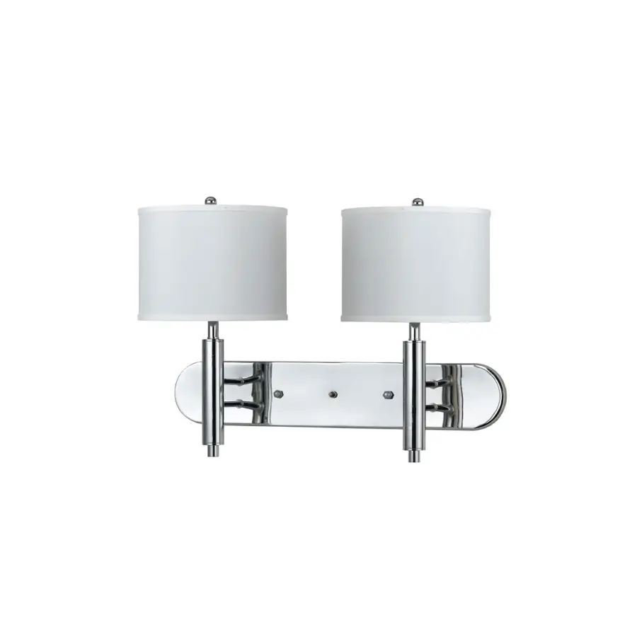 Double Swing Arm Wall Lamp with Linen Shades