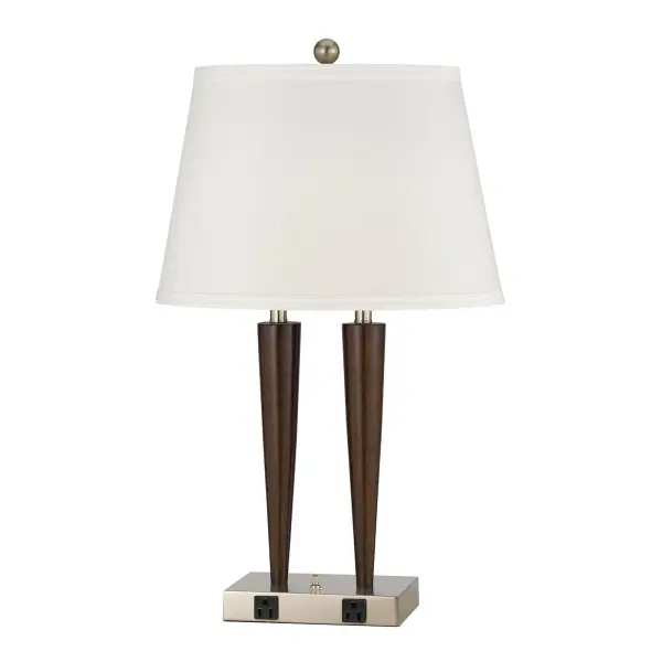 This 26-inch desk lamp combines practical workspace lighting with convenient power management. Features dual rocker switches and two built-in outlets, making it ideal for home offices and workspaces where desk space is limited.