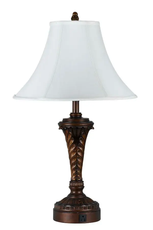 Classic Hotel-Inspired Table Lamp with Rich Antique Walnut Finish