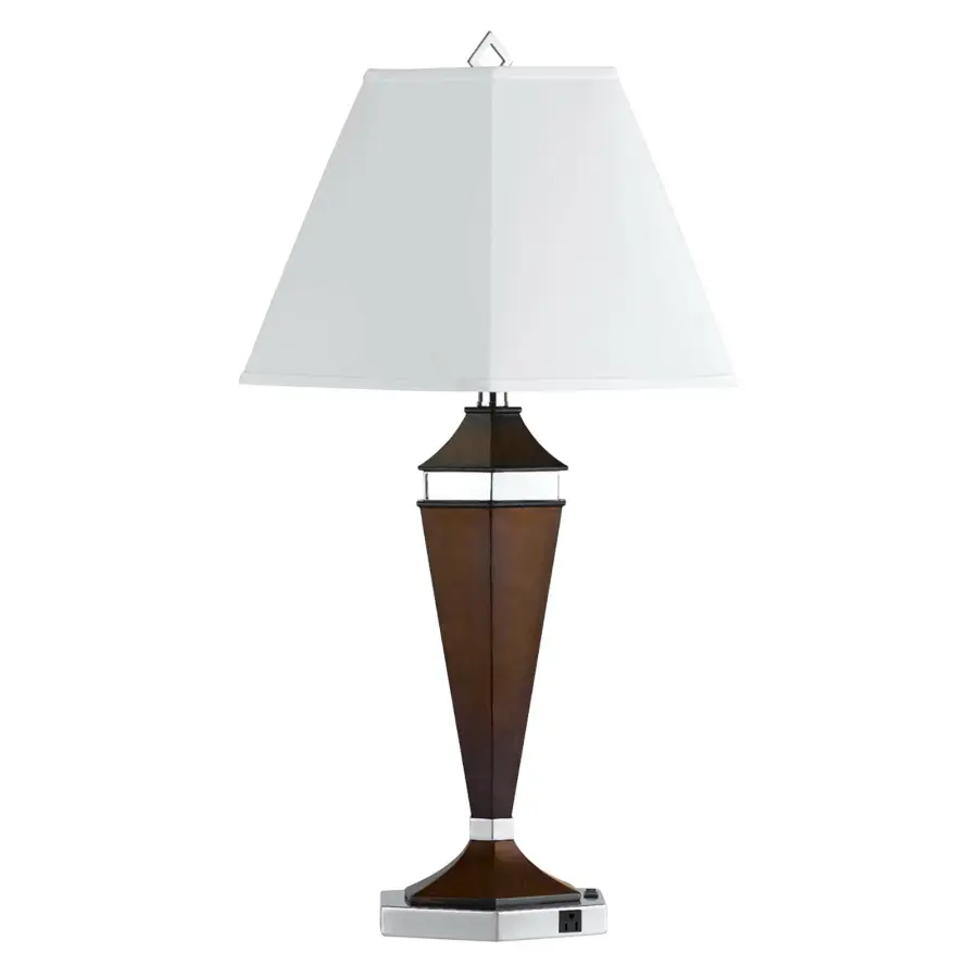 Functional Table Lamp with Convenient Built-In Outlets