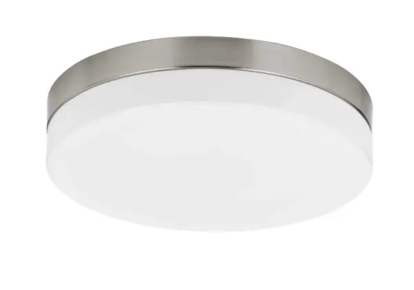 This compact 14-inch flush mount delivers efficient integrated LED lighting in a contemporary brushed steel finish. Perfect for rooms with standard or low ceilings where a streamlined, unobtrusive look is desired.