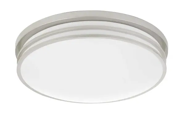 This compact 14-inch flush mount delivers efficient integrated LED lighting in a minimalist painted steel design. Perfect for rooms with standard or low ceilings where a clean, unobtrusive look is desired.