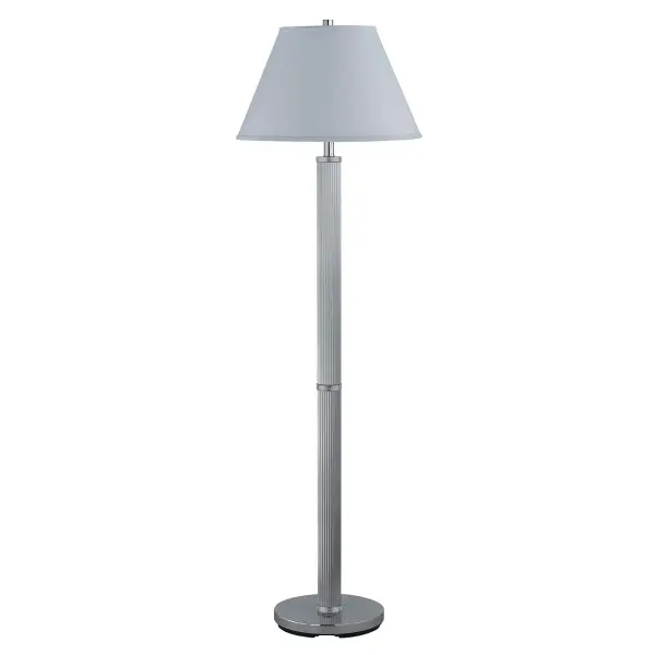Chrome Metal Floor Lamp with Fabric Shade