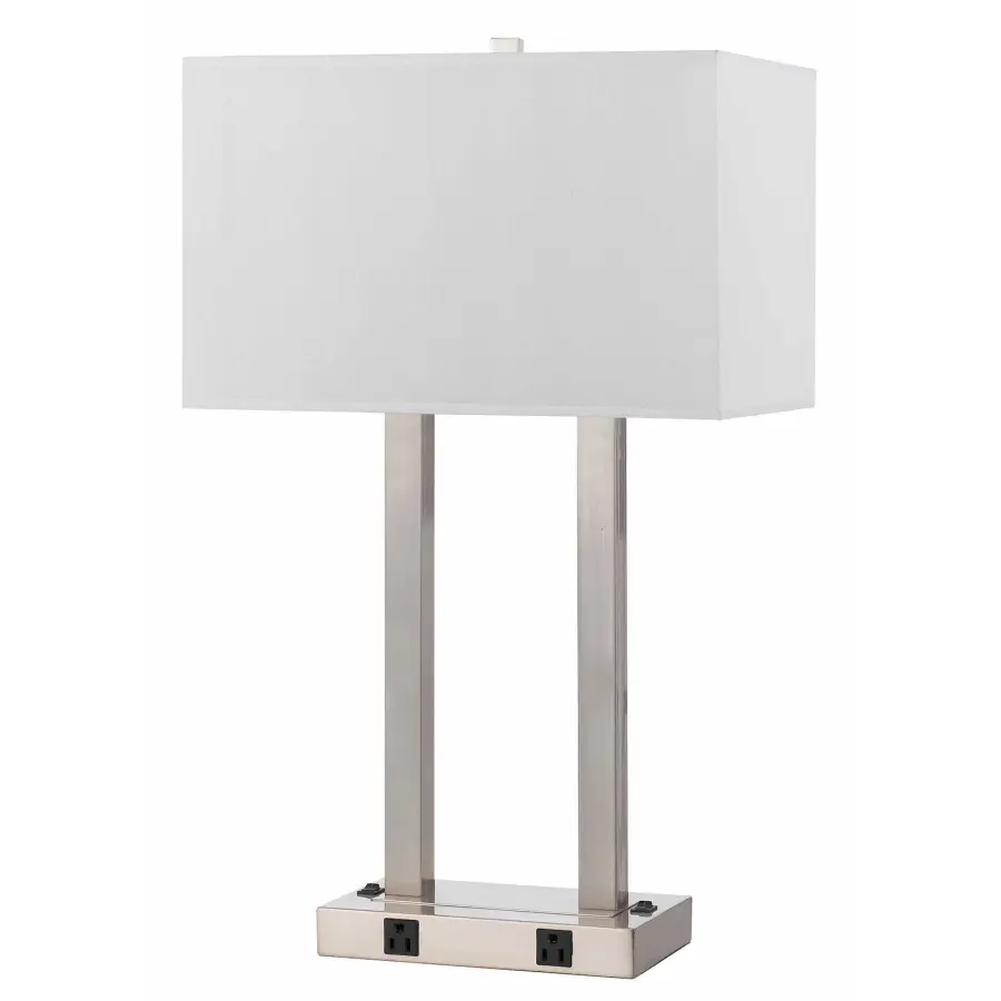 Functional Metal Desk Lamp with Convenient Built-In Power Outlets