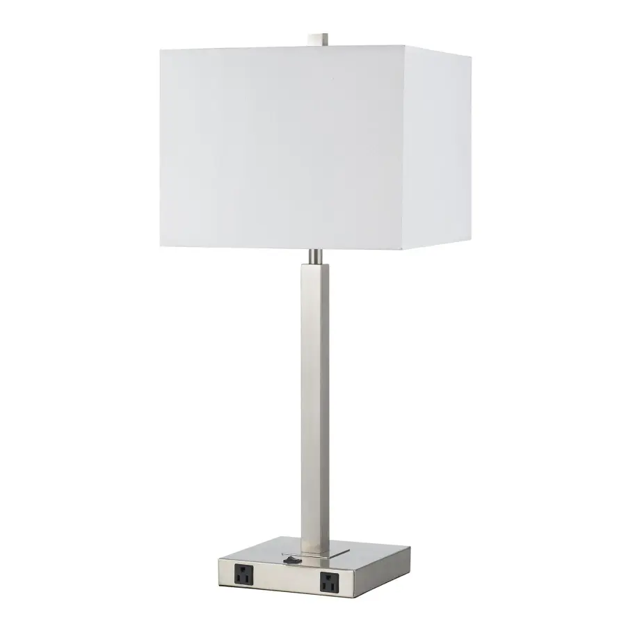 60W Metal Table Lamp with Two Outlets