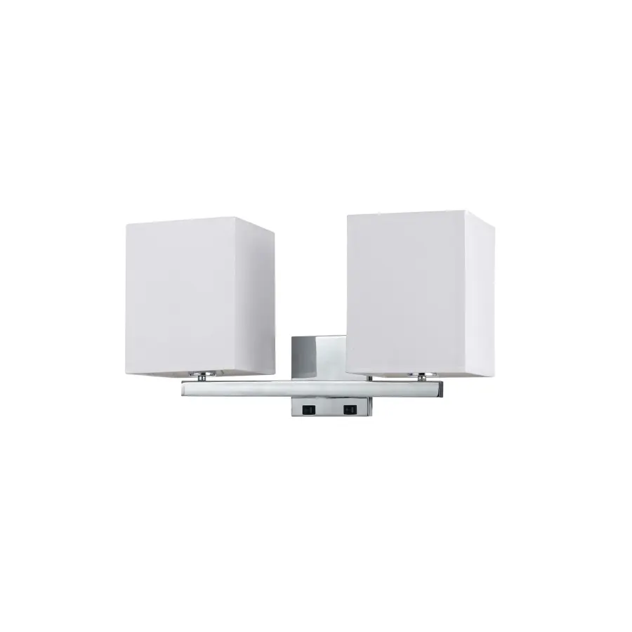 60W Dual Light Wall Lamp in Brushed Steel