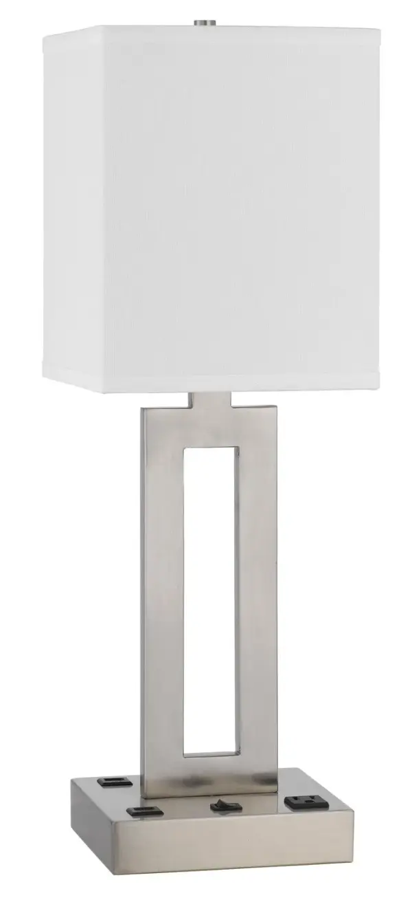 The Sarnia desk lamp combines contemporary styling with functional task lighting. Its brushed steel finish offers a professional aesthetic that works equally well in home offices and commercial settings.