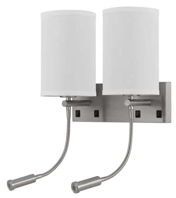Lakewood Two Light Wall Sconce in Brushed Steel