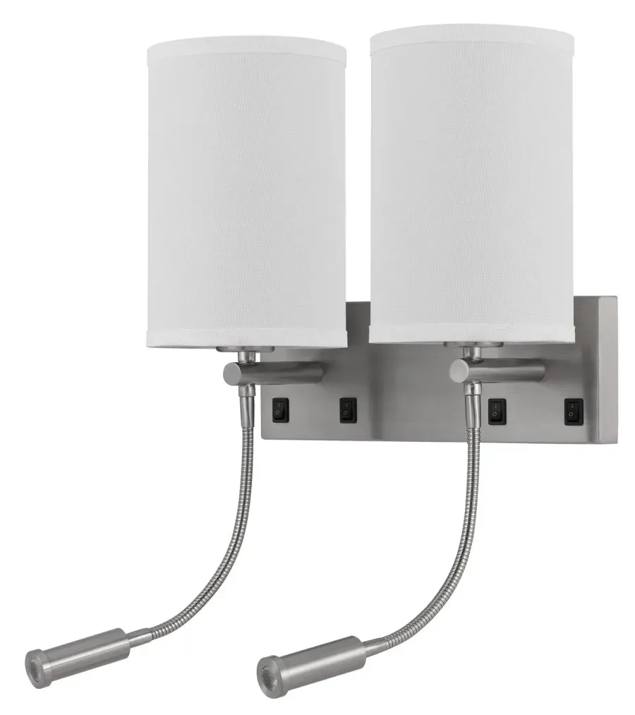 Lakewood Two Light Wall Sconce in Brushed Steel