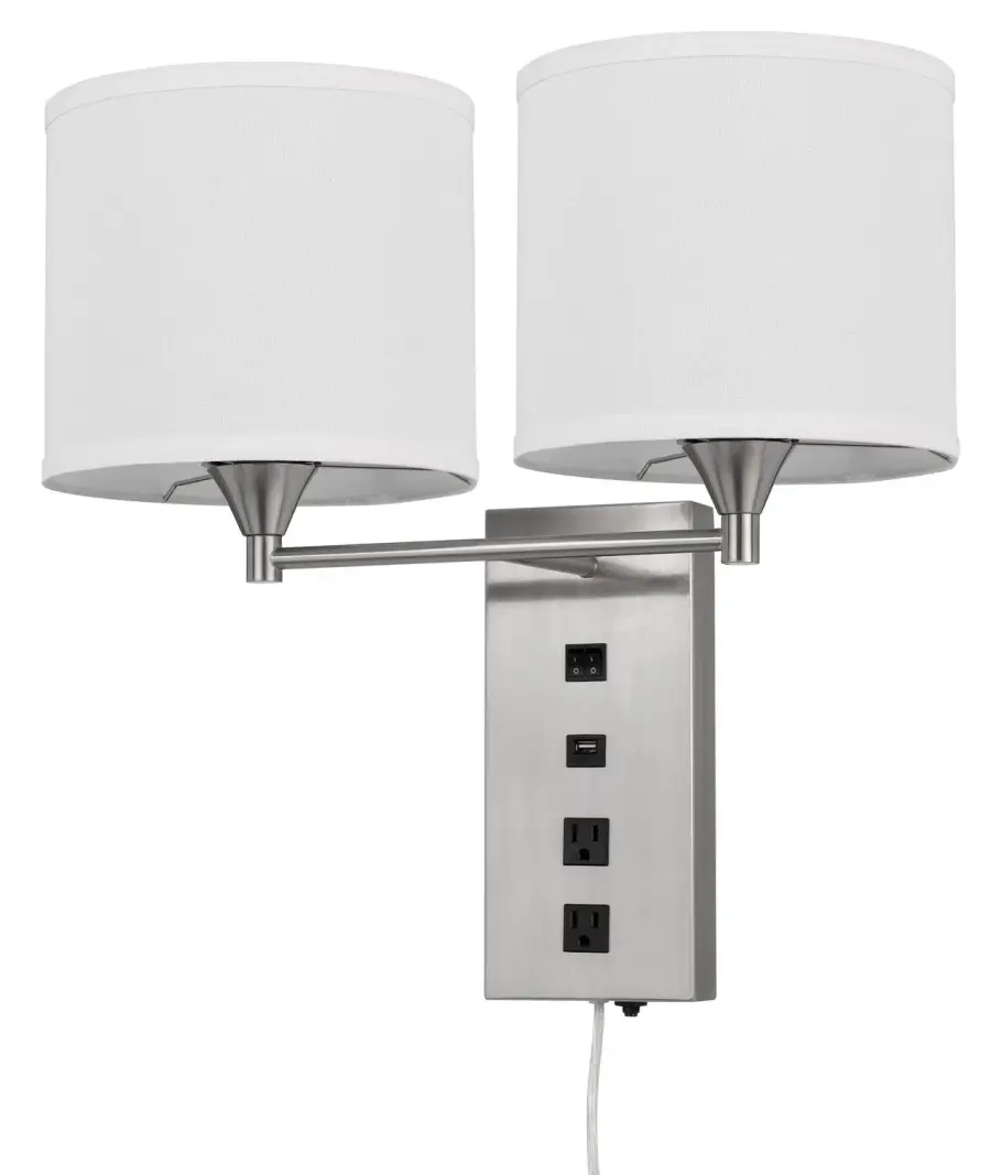 Reedsport Two Light Wall Lamp in Brushed Steel