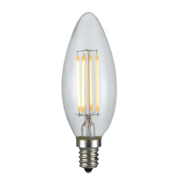 Energy-efficient 4W LED bulb with classic Edison styling and ultra-warm 2200K color temperature. Perfect for creating ambient lighting in decorative fixtures with candelabra E12 sockets.