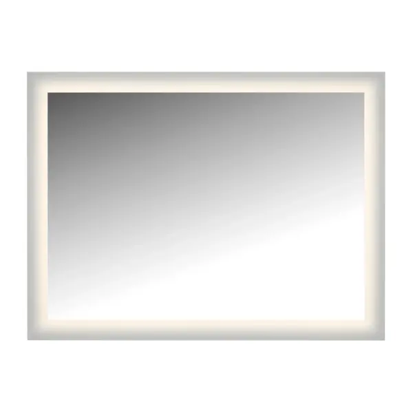 The Glow Mirror delivers functional illumination with a sleek, frameless design. Its 48" x 36" size and integrated 73W LED lighting provide excellent task lighting for grooming while adding a contemporary aesthetic to any bathroom.