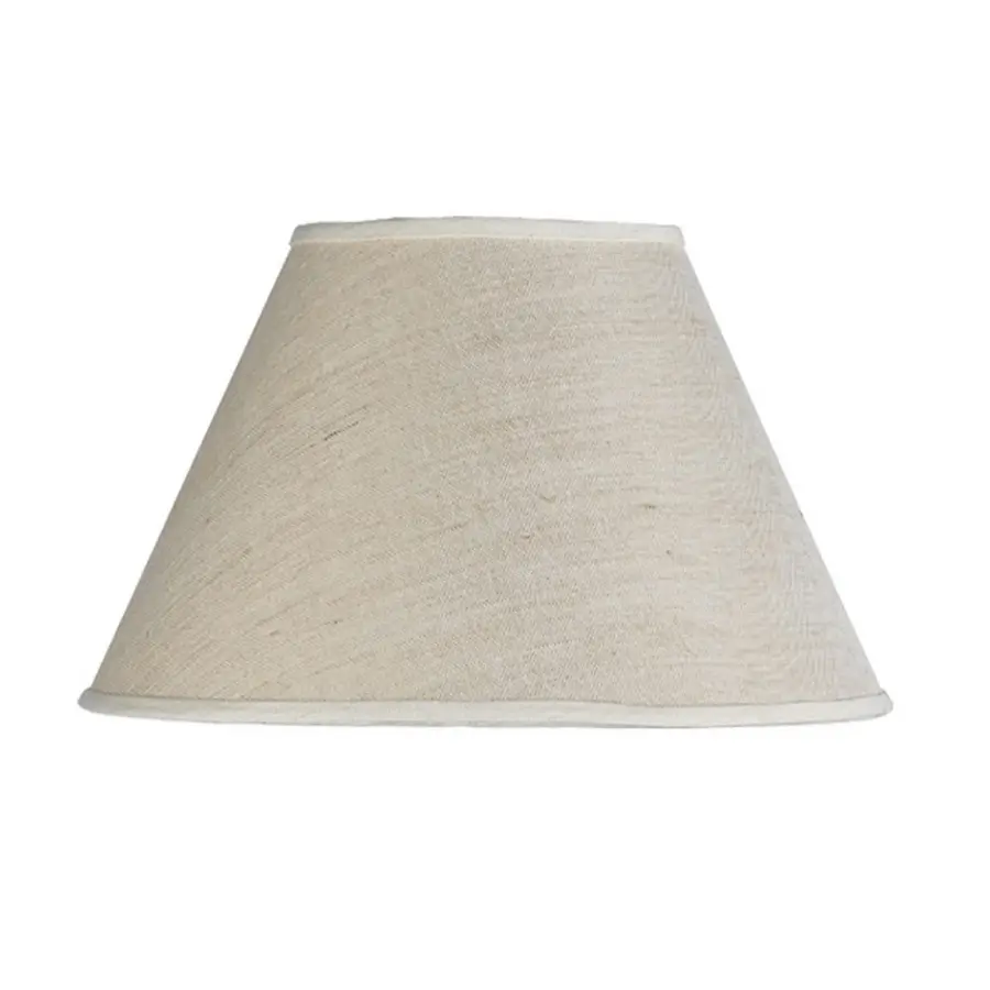 17" Round Linen Shade with Rolled Trim - Image 1