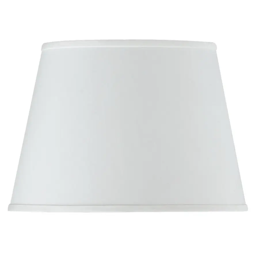 14" White Faux Silk Hardback Shade - Image 2