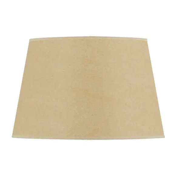 This durable fabric shade features rolled trim construction and spider-style mounting for easy installation. The neutral light brown tone complements traditional and transitional interiors across residential and hospitality settings. - alternate view