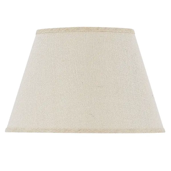 This 15-inch hardback burlap shade offers timeless farmhouse charm with durable construction. The natural burlap material diffuses light beautifully while adding organic texture to traditional and transitional interiors. - alternate view