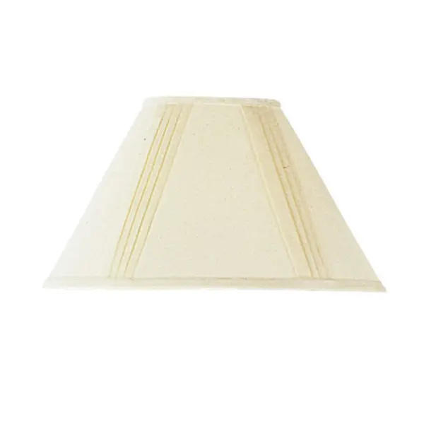 This 16-inch diameter side pleated linen shade in beige offers timeless elegance with durable construction. The spider fitting ensures easy installation on most table and floor lamps, making it ideal for refreshing existing fixtures. - alternate view