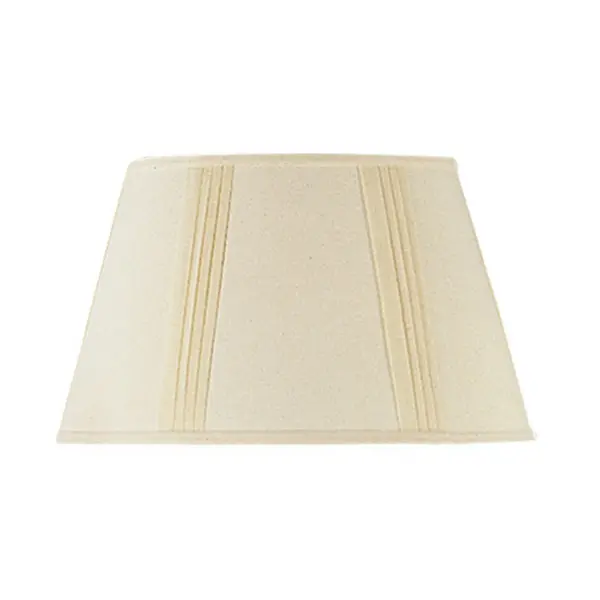 This 18-inch diameter side pleated linen shade in natural burlap brings organic texture and soft light diffusion to any space. The durable linen construction and spider fitting make it versatile for table or floor lamps. - alternate view