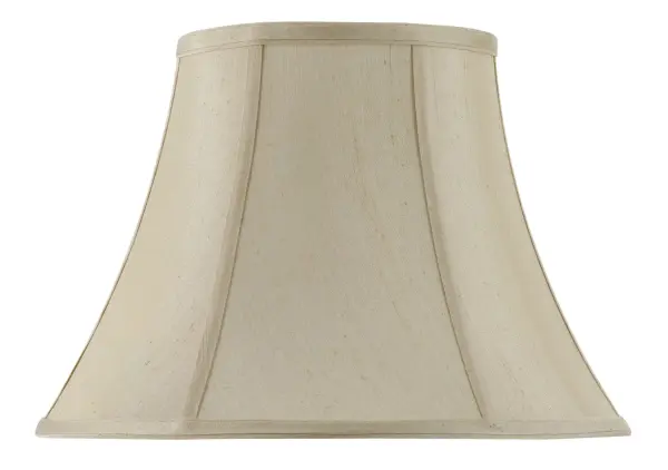 The Basic Bell Shade in Champagne offers a timeless silhouette with warm metallic tones. At 16 inches, it's ideal for medium-sized fixtures in bedrooms, living spaces, and offices, providing soft ambient lighting.
