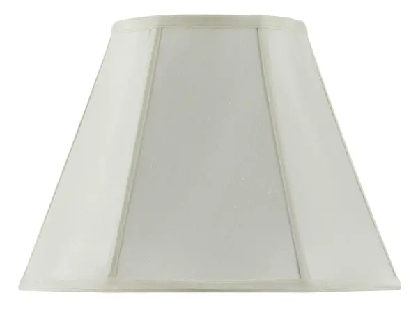 This 16-inch empire shade in soft eggshell fabric features refined piped trim detailing. The timeless silhouette and neutral tone make it versatile for traditional and transitional interiors.