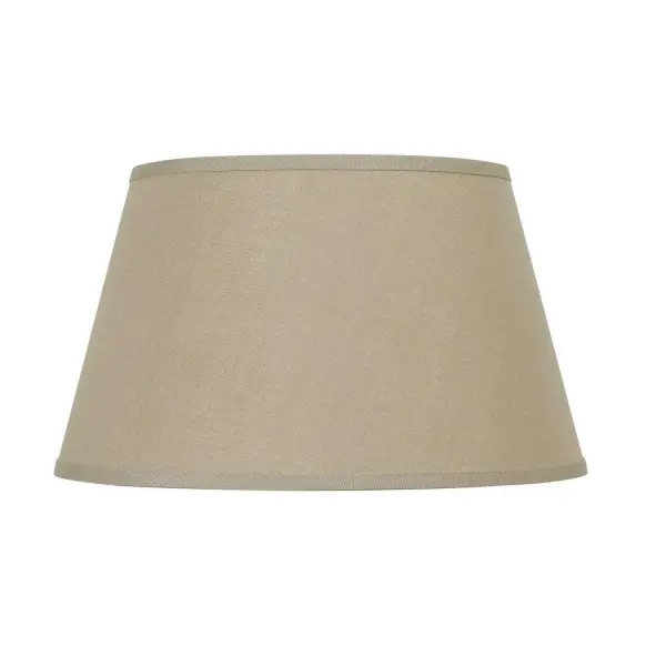 This 16-inch khaki drum shade offers a neutral, sophisticated option for updating pendant lights, chandeliers, or table lamps. The warm earth tone complements both traditional and contemporary settings.