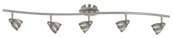 The Serpentine five-light pendant delivers contemporary style with its brushed steel finish and linear design. At nearly 4 feet long, it provides excellent task lighting for dining tables and kitchen islands while adding architectural interest.