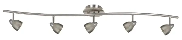 The Serpentine five-light pendant delivers contemporary style with its brushed steel finish and linear design. At nearly 4 feet long, it provides excellent task lighting for dining tables and kitchen islands while maintaining a clean, modern aesthetic.
