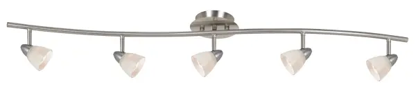 The Serpentine five-light pendant delivers contemporary style with its clean brushed steel finish and linear profile. At over 4 feet long, it provides excellent task lighting for kitchen islands and dining tables while maintaining a refined aesthetic.