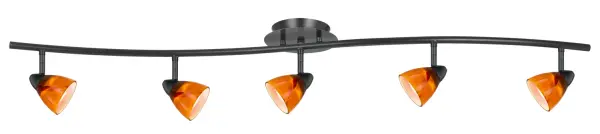 The Serpentine five-light pendant delivers contemporary style with its elongated 48-inch profile and dark bronze finish. Perfect for illuminating kitchen islands or dining tables, this fixture combines modern aesthetics with practical task lighting.