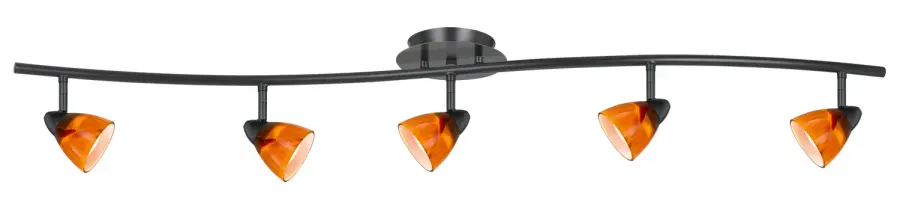 Serpentine Five Light Pendant in Dark Bronze