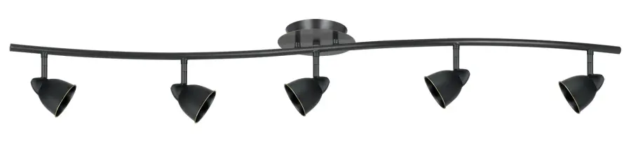 Serpentine Five Light Pendant in Dark Bronze