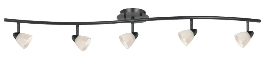 Serpentine Five Light Pendant in Dark Bronze