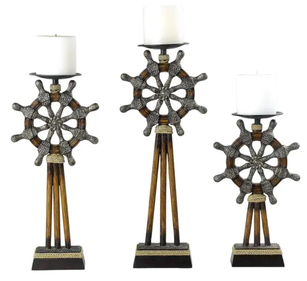 The El Capitan Candle Holder brings rustic elegance with its substantial 18.5-foot length and rich Bistre bronze finish. This statement piece creates dramatic ambiance across dining tables or mantels with its artisanal design.