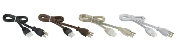 Versatile plug-in cord accessory from Cal Lighting's UC Series, offering a clean white finish for easy pendant light installation without hardwiring. Ideal for renters and DIY installations.