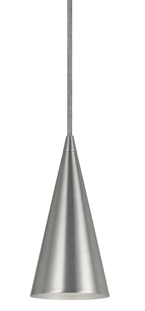 This petite pendant offers versatile task lighting in a sleek brushed steel finish. Its compact 3.75" profile makes it ideal for multiples over islands or in tight spaces where full-size pendants overwhelm.
