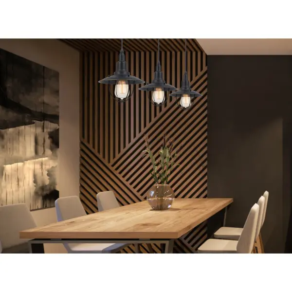 The Allentown pendant delivers industrial style in a compact 8-inch form. Its brushed steel finish and durable metal construction make it ideal for task lighting or clustered installations over islands and counters. - alternate view