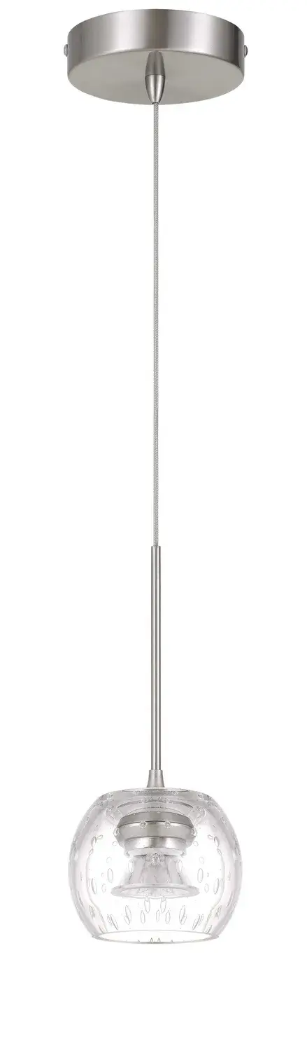 Compact LED Pendant with Modern Brushed Steel Finish