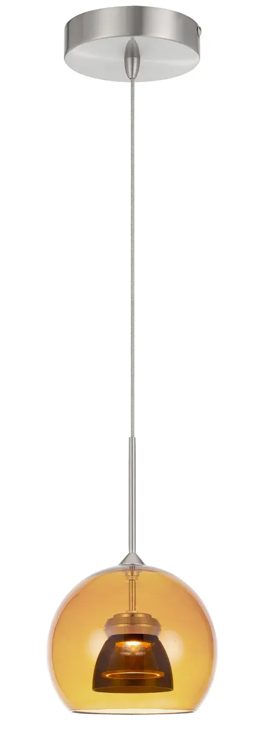 LED Mini Pendant in Amber/Smoke