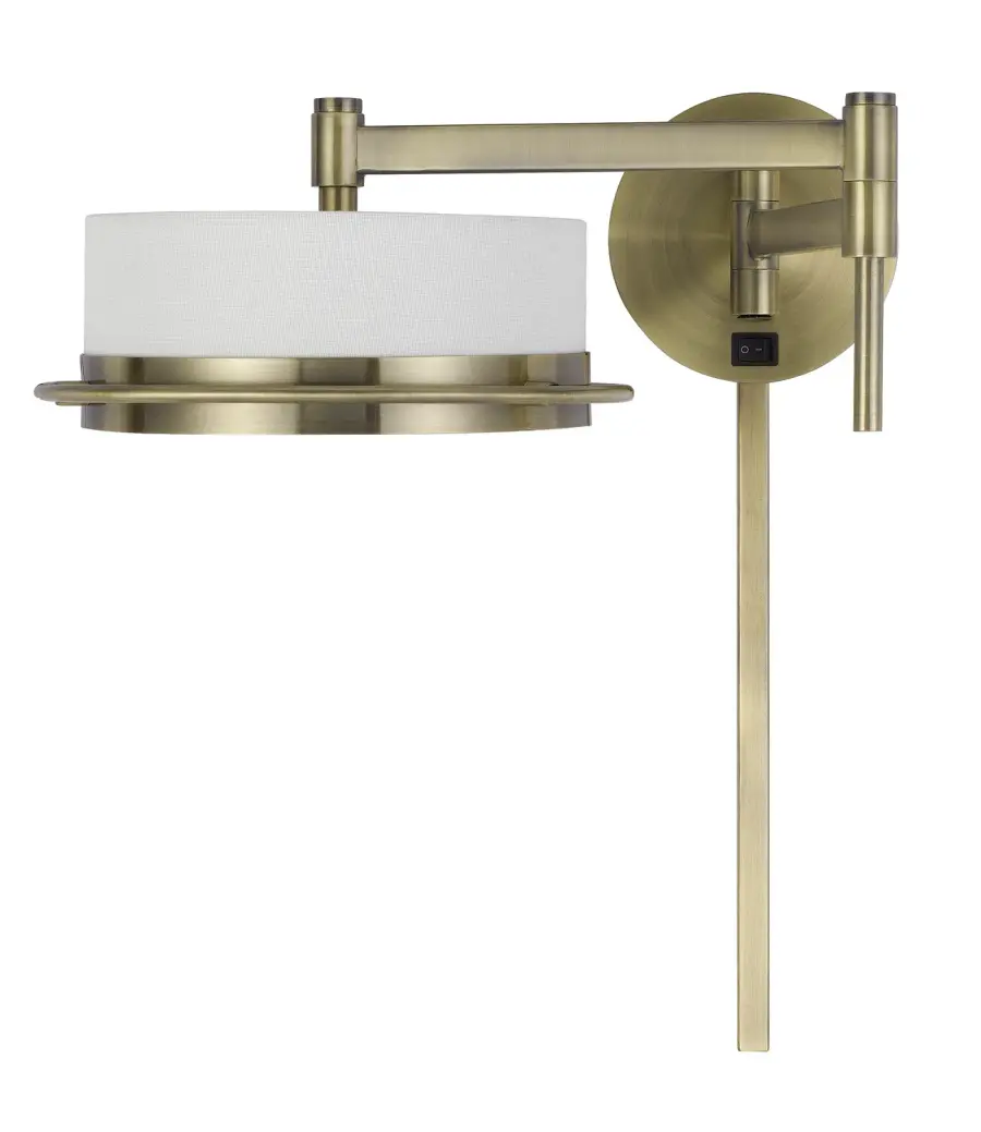 Sarnen LED Swing Arm Wall Lamp in Antique Brass