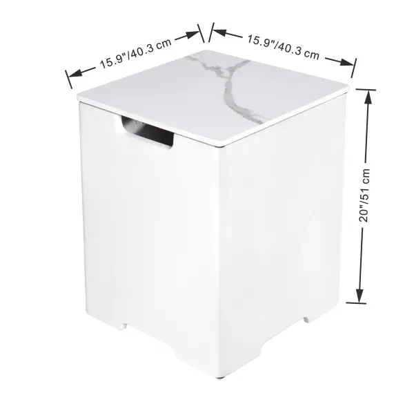 Square Tank Cover - Marble Porcelain Top - Image 5
