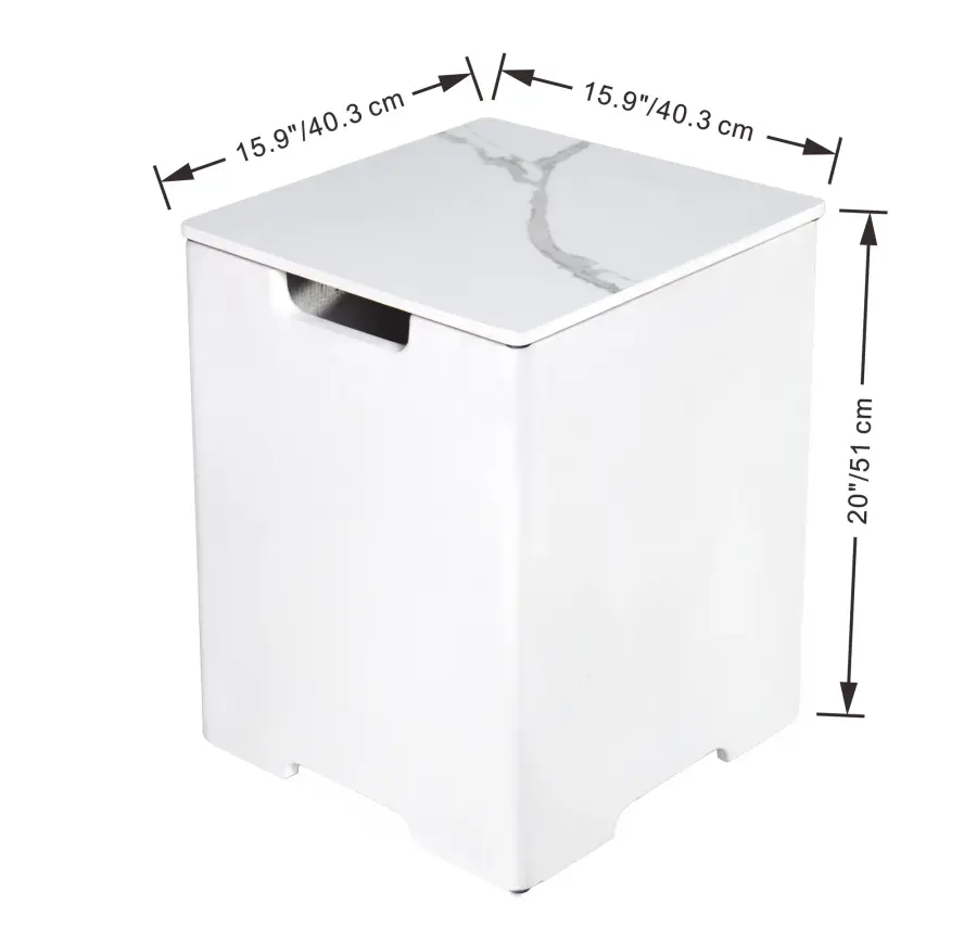 Square Tank Cover - Marble Porcelain Top - Image 5