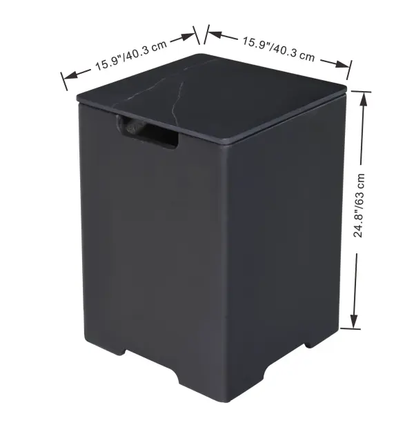 Square Tank Cover - Marble Porcelain & GFRC - Image 5