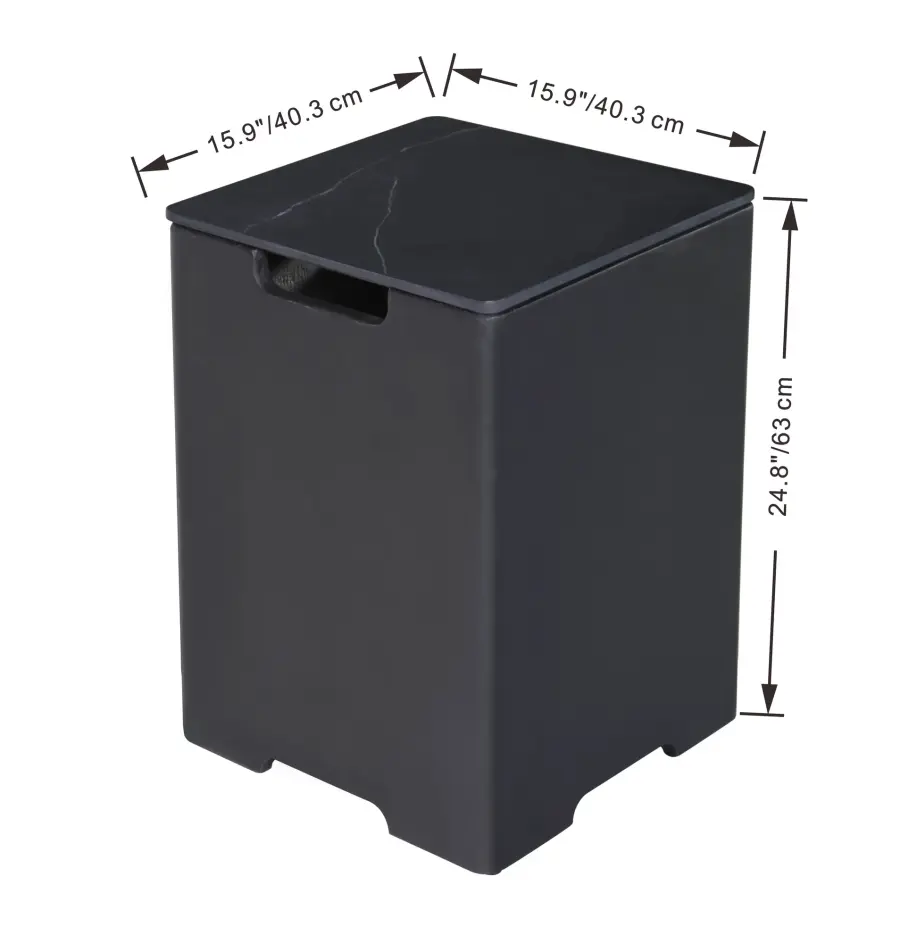 Square Tank Cover - Marble Porcelain & GFRC - Image 5