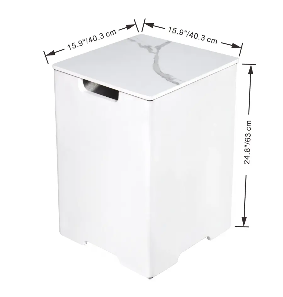 Square Tank Cover - Marble Porcelain & GFRC - Image 6