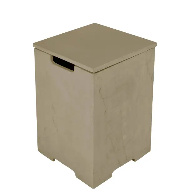 This square tank cover provides a clean, modern solution for concealing propane tanks beneath fire tables. Constructed from glass fiber reinforced concrete (GFRC), it offers weather resistance and durability.