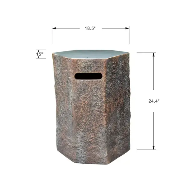 The Columbia Tank Cover provides a sleek, functional solution for concealing propane tanks beneath fire tables. Crafted from high-performance cast concrete, it offers durability and weather resistance for outdoor spaces. - alternate view