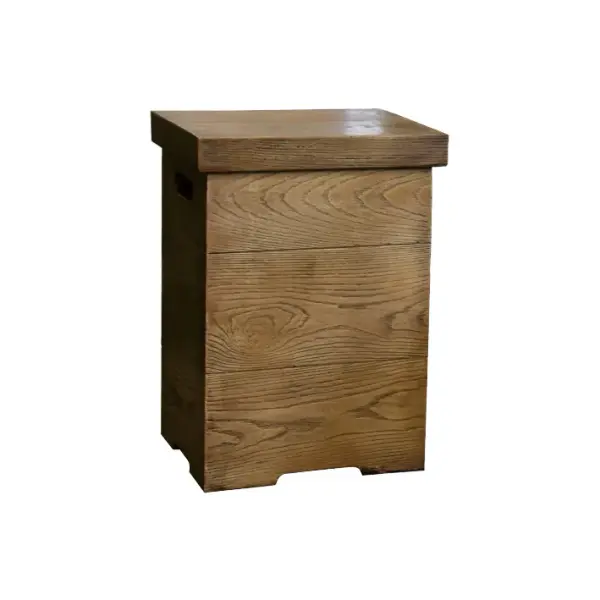This square tank cover combines industrial-strength glass-fiber reinforced concrete with rustic reclaimed wood aesthetics. At 17.7" square and weighing 55 lbs, it provides durable concealment for outdoor propane tanks while adding decorative appeal to patios and outdoor living spaces.