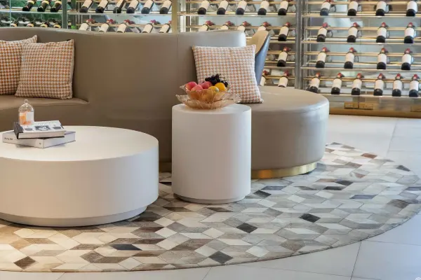 The ROME Column Series Side Table combines contemporary design with durable GFRC construction. Its compact 17.7" square profile and 20.3" height make it perfect for small spaces while the concrete material offers weather resistance. - alternate view